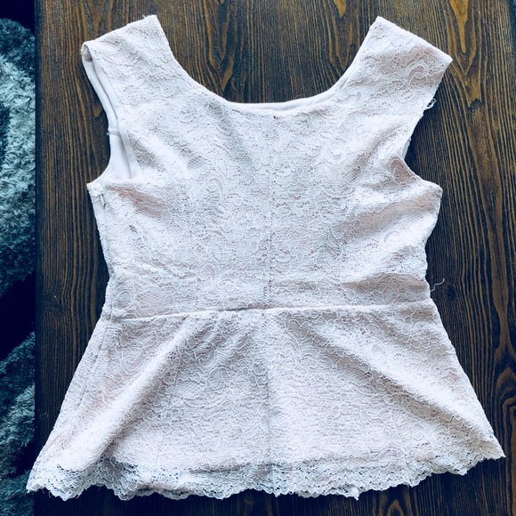 Pink Peplum Lace Blouse - Picture 2 of 4
